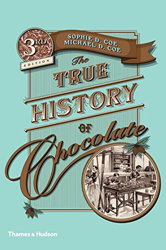 True History of Chocolate Old timey type dace with a sepia picture of a kitchen