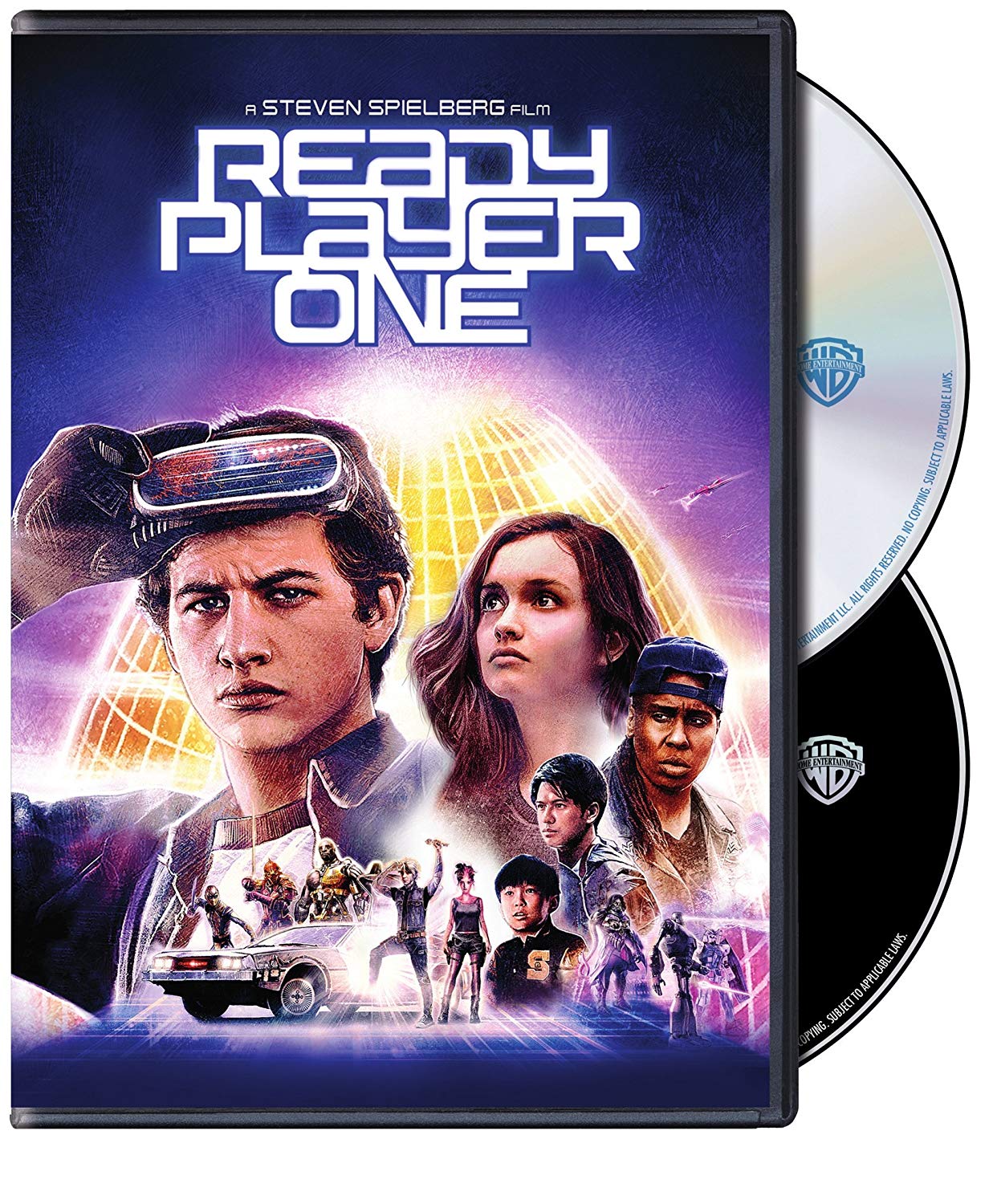 Ready Player One Boy pulls up his goggles in an 80's retro color scheme.