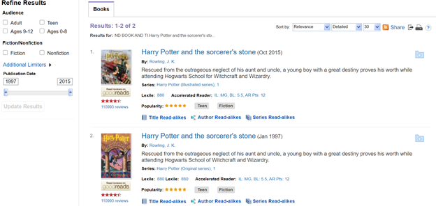 Search results for Harry Potter and the sorcerer's stone, including the illustrated and un-illustrated editions