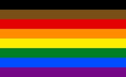 Philadelphia Pride Flag with black and brown stripes