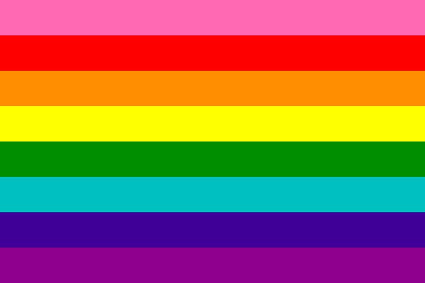 Rainbow pride flag designed by Gilbert Baker