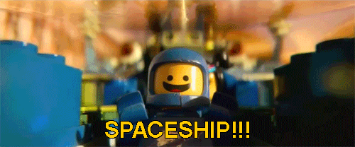 Lego man gif yelling "Spaceship!"